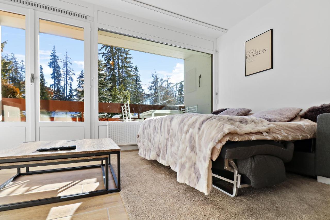 Appartement Cosy Et Renove Au Coeur De La Station Crans-Montana Exterior foto